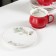 Ceramic tea service “Shishechki”, 12 items: a cup of 200 ml, a saucer d = 14.5 cm, red color red