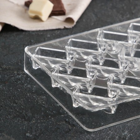Form for Chocolate "Kosichka", 27.5x17.5x2.5 cm, 21 cells (3.7 × 1.5 × 1.5 cm)-1