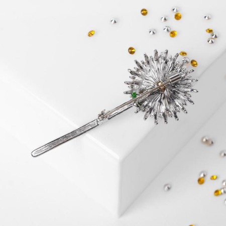 Brooch "Flower" dandelion, colored in gold-1