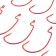 The hook KOI Super Lock Worm, size 50 int, Red color, offset 10 pcs.