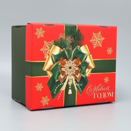 Box a gift New Year's folding "Luxurious New Year", 31.2 x 25.6 x 16.1 cm, New Year-2