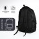 Male backpack on a zipper, 4 outer pockets, black/blue color