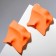 Earrings Metal "brightness" rhombus, orange color