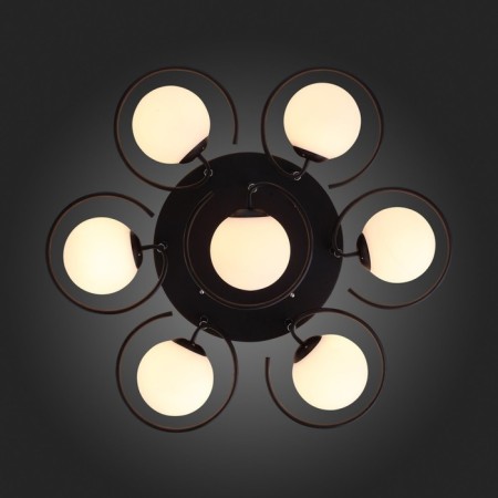 Ceiling EVOLUCE lamp. SL418.402.07. Galio. 7x60 watts, E27, 93x93x30 cm, black color-7