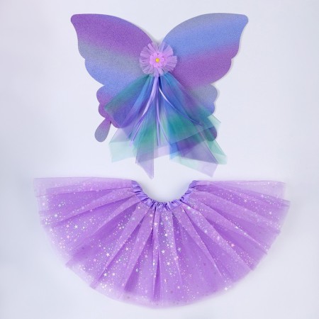 Carnival set "Butterfly", 5-7 years old, lilac: skirt, wings