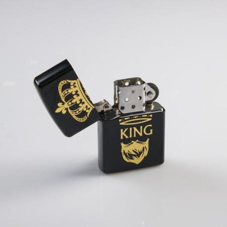 Gasoline lighter "King" in a gift box, black-1