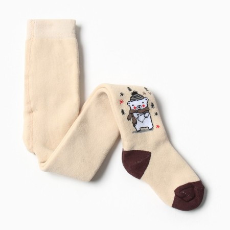 Pantyhose baby terry, milk color, height 98-104 cm
