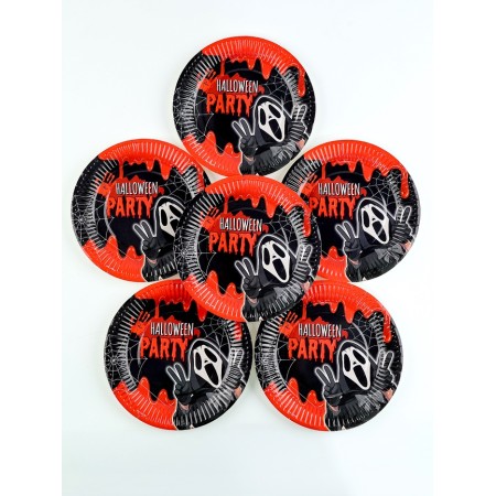 A disposal of paper dishes "Halloween Party" 6 plates, 6 glasses-6