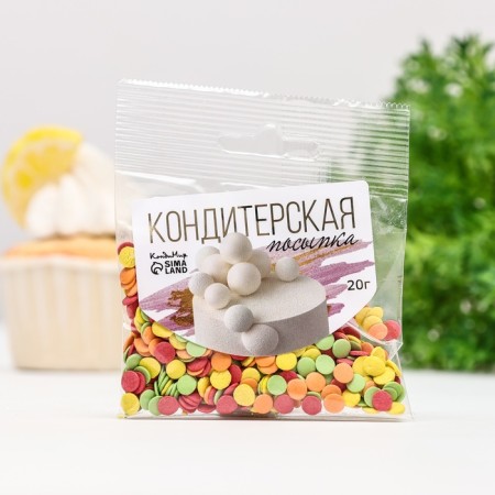 Confectionery Sprinking "Confetti": yellow, red, green, orange, 20 g-1