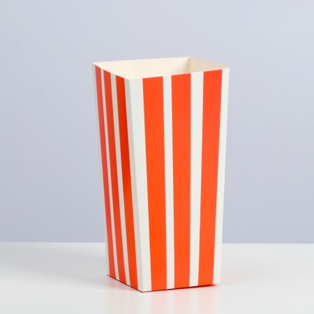 Popcorn packaging, red stripes, 6.5 x 8.7 x 17.4 cm