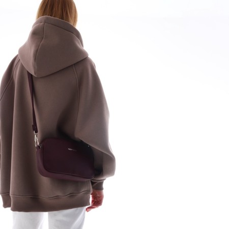 Women's bag over the shoulder Textura, small size, burgundy color-9
