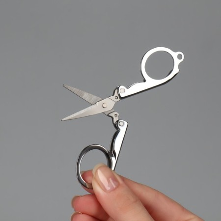 Scissors are manicure, folding, straight, 10.5 cm, silver color-5