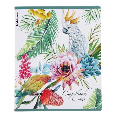 Notebook of 48 sheets in the Erichkrause “Tropical Birds”, matte lamination, an offset block 100%, mix-3