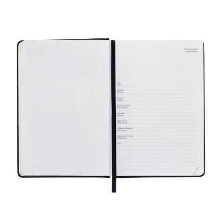 Gift Davente.bravo Set: Dated Dated 2024, A5, 176 sheets, solid cover, block 70 g/m2, black + ballpoint pen-4