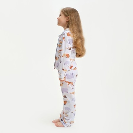 Pajama nursery (shirt and trousers) KAFTAN "Animal" size 122-128, white color-1