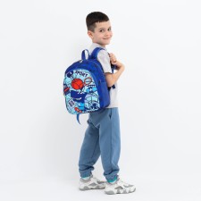 Baby backpack on lightning, blue color