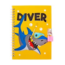 Gift notebook, 45 sheets, line, on the castle, on the crest, shark (17.8x13cm)