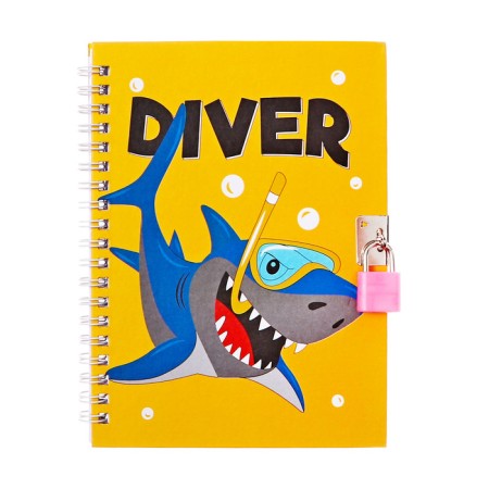 Gift notebook, 45 sheets, line, on the castle, on the crest, shark (17.8x13cm)