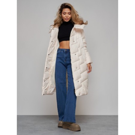 Coat insulated winter female, size 50, beige color-20