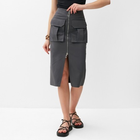 Women's skirt with Minaku: Safari color graphite, river 44