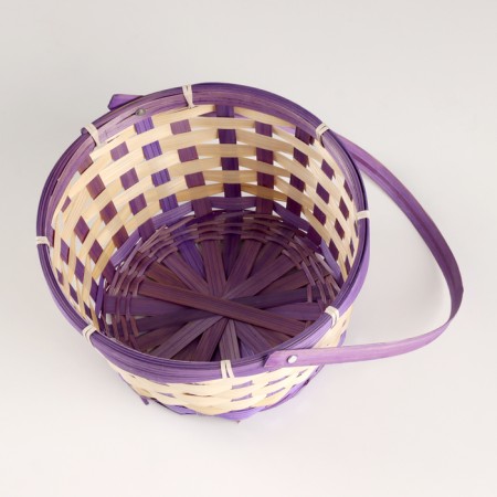 Wicker basket, d21xh24 cm, purple, bamboo-2