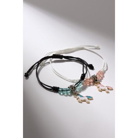 Bracelets "Demetrons" unicorns with beads, color, 8 cm-2