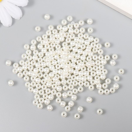 Set of beads "needlework" plastic, diameter 5 mm, 25 g, milk-1