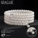 Bracelet Pearl "Bride" beads d = 0.5, 4 rows with a spring, the color of the milk