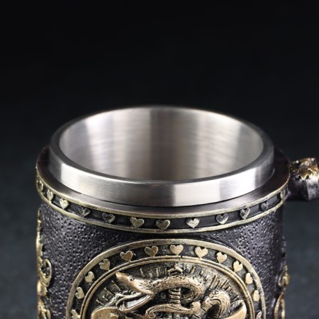 Stainless steel mug "Hate", 400 ml, silver color-9