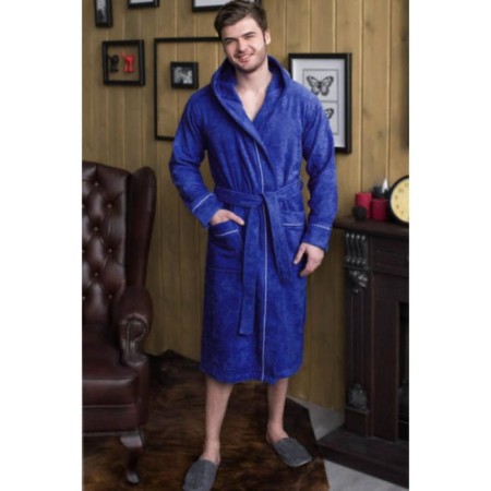 Terry dressing gown, size 62, blue color