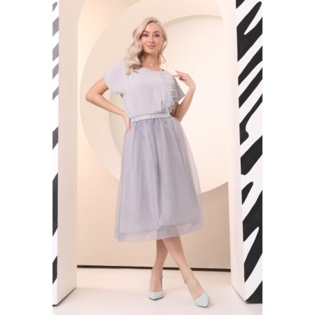 Women's skirt, size 44, gray color-3