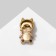 Brooch "Kitten" in a hat, the color is pink-green in gold