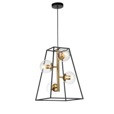 Suspended Indigo, 13005/A/4P Black. 4x40W, e27, 350x350x545/1345 mm, transparent color