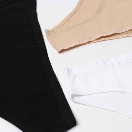 Set of women's panties slips (3pcs), white/black/beige color, rr 48 (l)-6