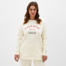 Lenced Women's sweatshirt with the basis of Mist Cozy Style, Milk, Size 52