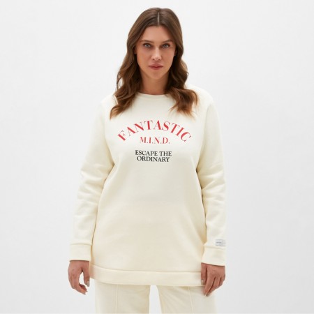 Lenced Women's sweatshirt with the basis of Mist Cozy Style, Milk, Size 52