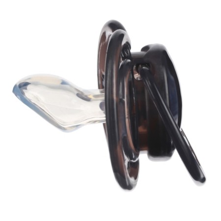 Nipple- Orthodotheral dummy with a cap, +12 months, black transparent-5