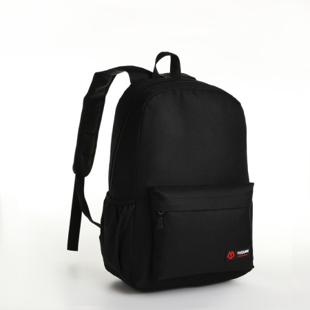 School backpack on a zipper, 4 pockets, black color-2