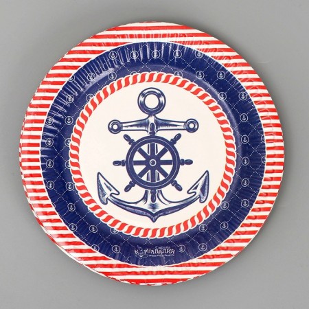 Disposable paper plate "sea" anchor (18 cm)-3
