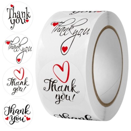 Stick Paper "Heart. Gratitude" d = 2.5 cm 500 pcs in a roll 3x6.5x6.5 cm