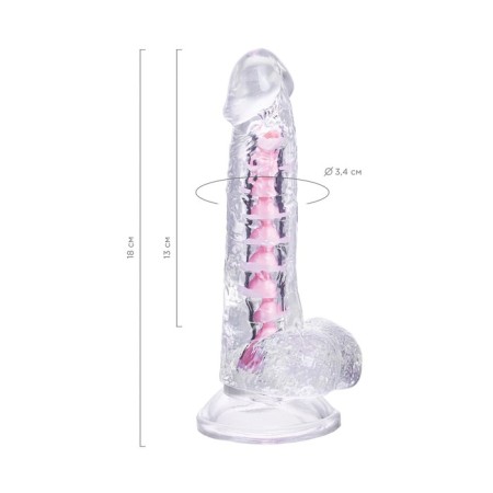 Flexible phallimitator A-Toys Paret, TPE, transparent, 18 cm-3