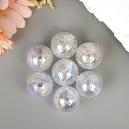 Beads for creativity Plastic "Pearl" Transparent "set of 20 g 1.6x1.6 cm-1