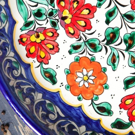 Largan Rishtan ceramics "Flowers", 37 cm, blue-2