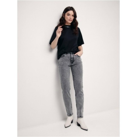 Women's jeans with a high landing CONTE Elegant Mom Fit, size XL, Grey color-1