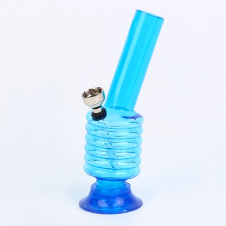 Bong, H-15 cm, "accordion", acrylic, blue