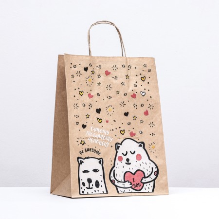 Paper package, craft 80 g/m2 35 x26 x 15 cm "Friends"