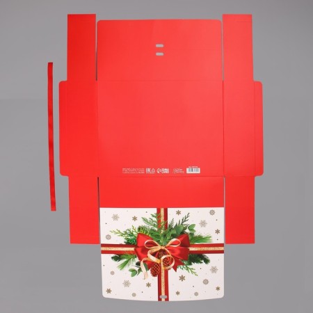 Gift Gift "Red Banting, embossing", 31 x 24.5 x 8 cm, New Year-5