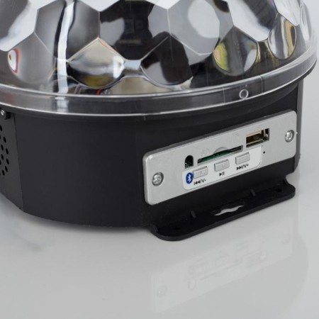 Light device "Crystal ball" 17.5 cm, speaker, glow of multi, 220 V-4