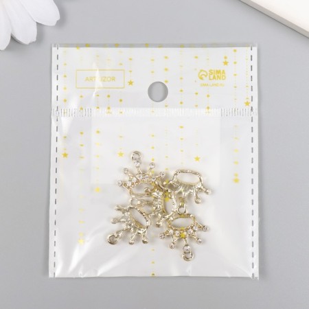 Decor for creativity metal, rhinestones "crown" gold 2x2 cm-5