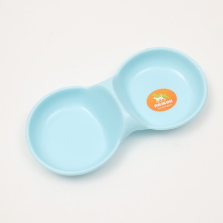 Double plastic bowl 2 x 160 ml, 24 cm x 11.5 cm x 3 cm, blue-2